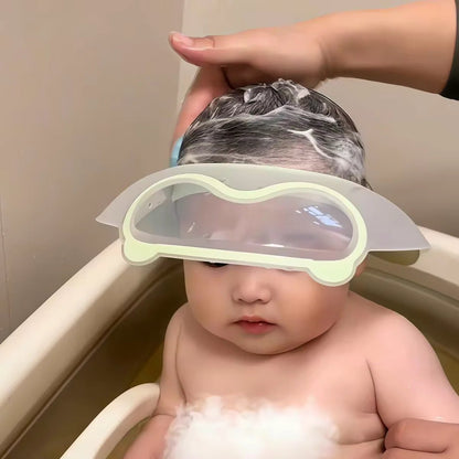 👶 AquaGuard™ Baby Shampoo Visor – Adjustable Bath Shield for Tear-Free Hair Washing