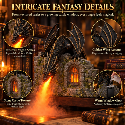 Dragon Castle Mist Humidifier ✨ Fantasy Desk Decor