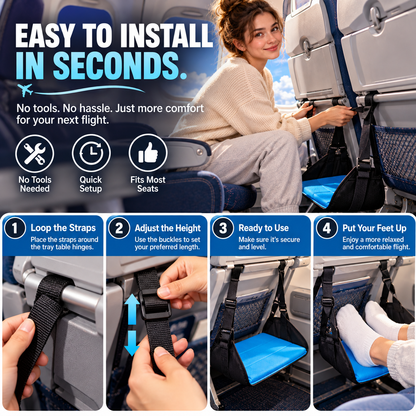 FlyEase™ Adjustable Airplane Footrest