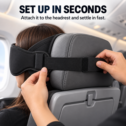 Upright Travel Sleep Wrap – Headrest Support Eye Mask for Long Flights