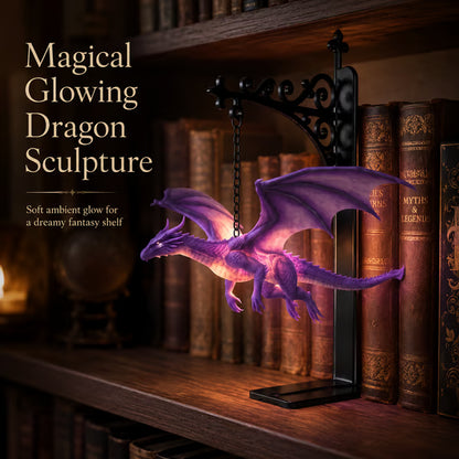 DragonGlow Hanging Purple Dragon Bookend Light