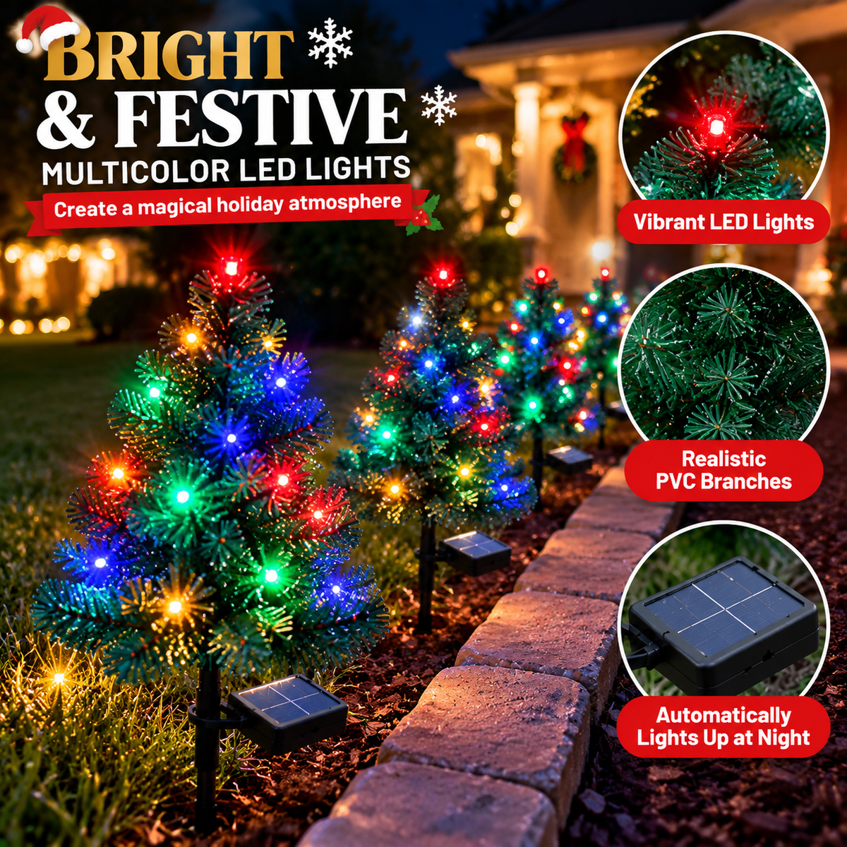 🎄 Solar Christmas Tree Pathway Lights ✨