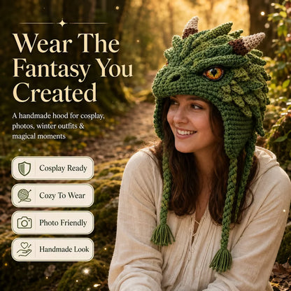 🧶✨ Fantasy Hood Hat DIY Crochet Kit | Premium Soft Yarn Materials with Step-by-Step Guide DIY Handmade Wearable Character Hood 🎭✨
