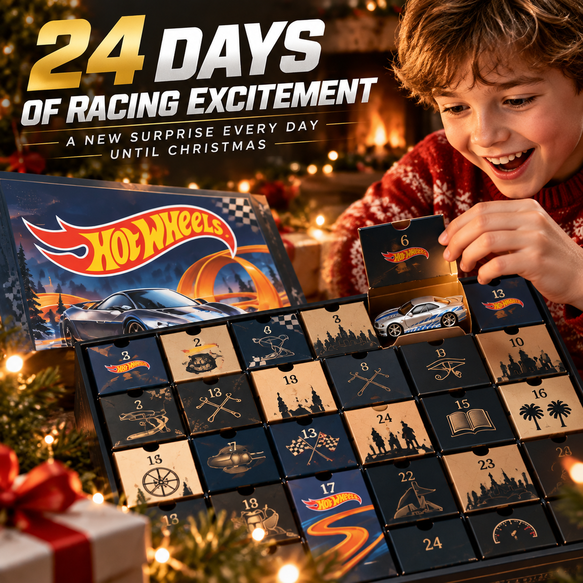 Hot Wheels™ 24-Day Racing Surprise Advent Calendar