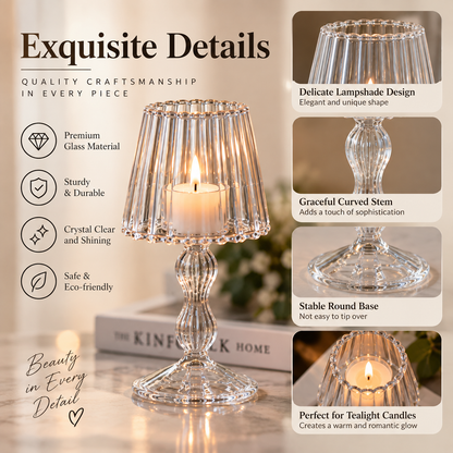 Lumière Glass Tealight Candle Holder – Elegant Tabletop Ambience