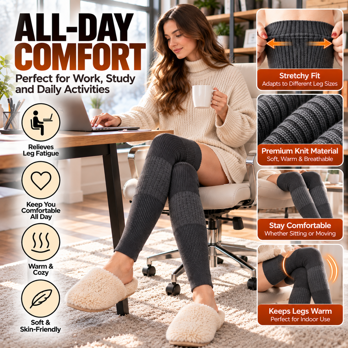 Cozy Ribbed Leg Warmers — Warmth Meets Everyday Comfort