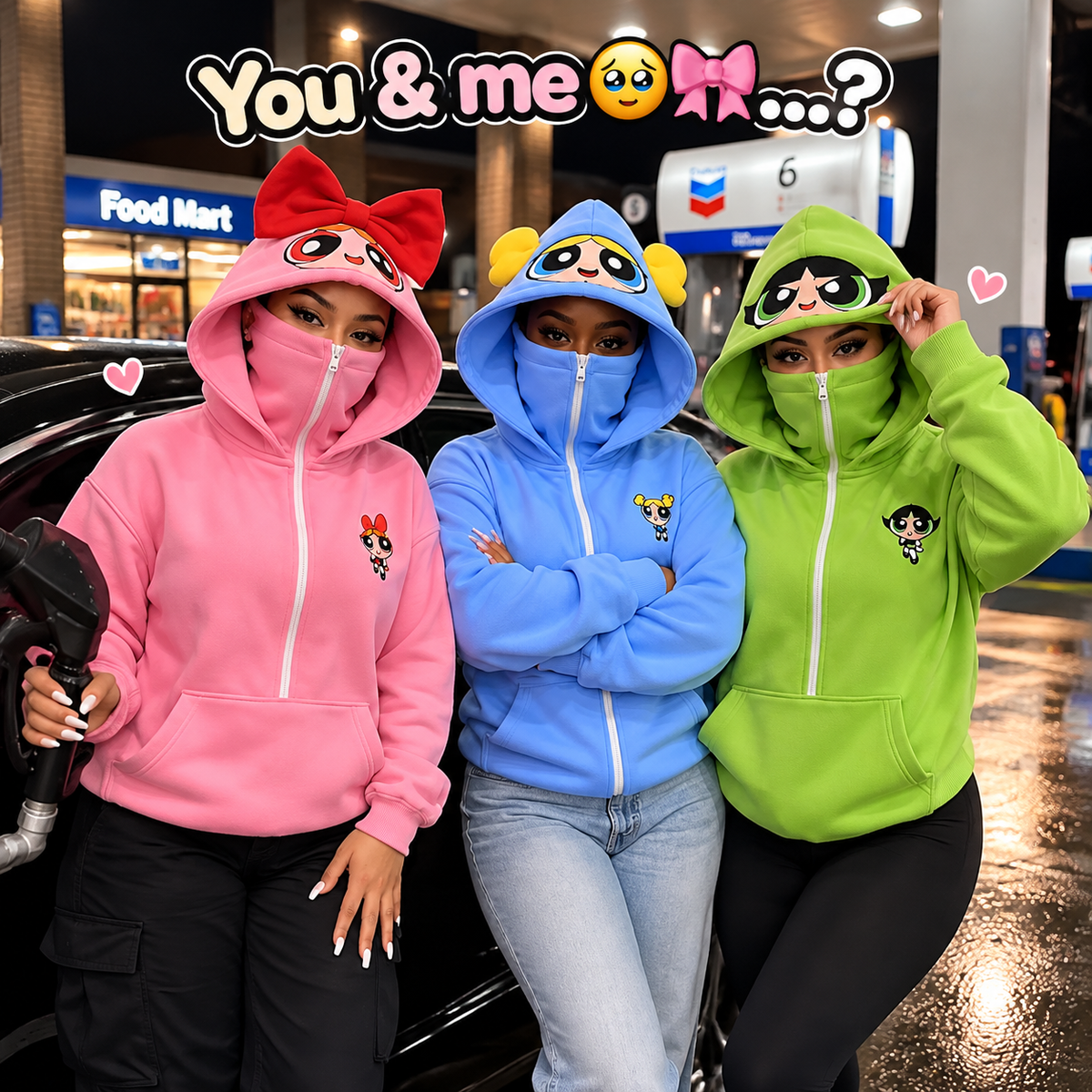 The Power Hoodie – 2-in-1 Oversized Character Zip-Up Hoodie