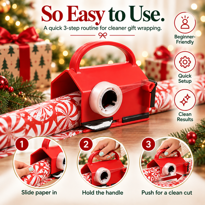 Handheld Wrapping Paper Cutter – Sliding Gift Wrap Cutting Tool