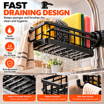 SinkEase™ – Faucet-Mounted Kitchen Sink Organizer