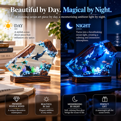 OceanGlow™ Handcrafted Resin Ocean Art Lamp