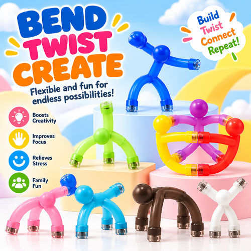 Unisex Kids' Magnetic Building Set (Set of 10)
