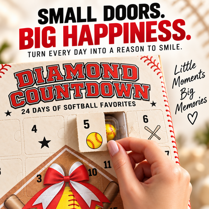 🥎 DiamondDays™ 24-Day Softball Advent Calendar – The Ultimate Christmas Countdown for Softball Fans