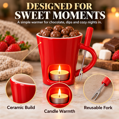 ❤️ ChocoMelt™ Candle-Powered Chocolate Fondue Mug – Cozy Mini Chocolate Melting Set