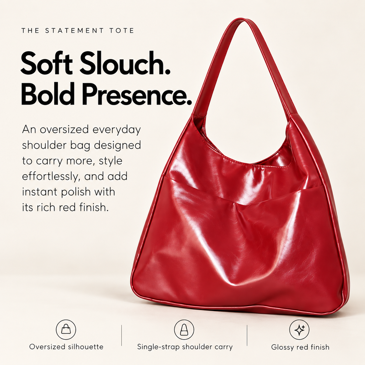 ✨ SlouchMuse™ Oversized Shoulder Bag – Effortless Style, Room for Everything