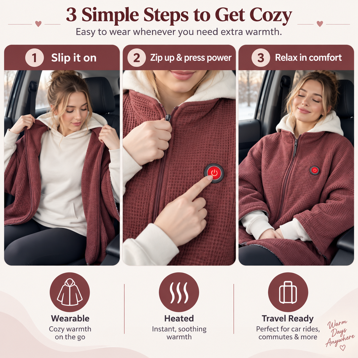 🔥 HeatHug™ Fast-Heating Wearable Blanket