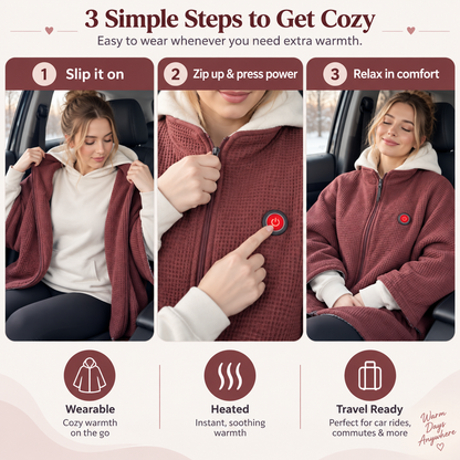 🔥 HeatHug™ Fast-Heating Wearable Blanket