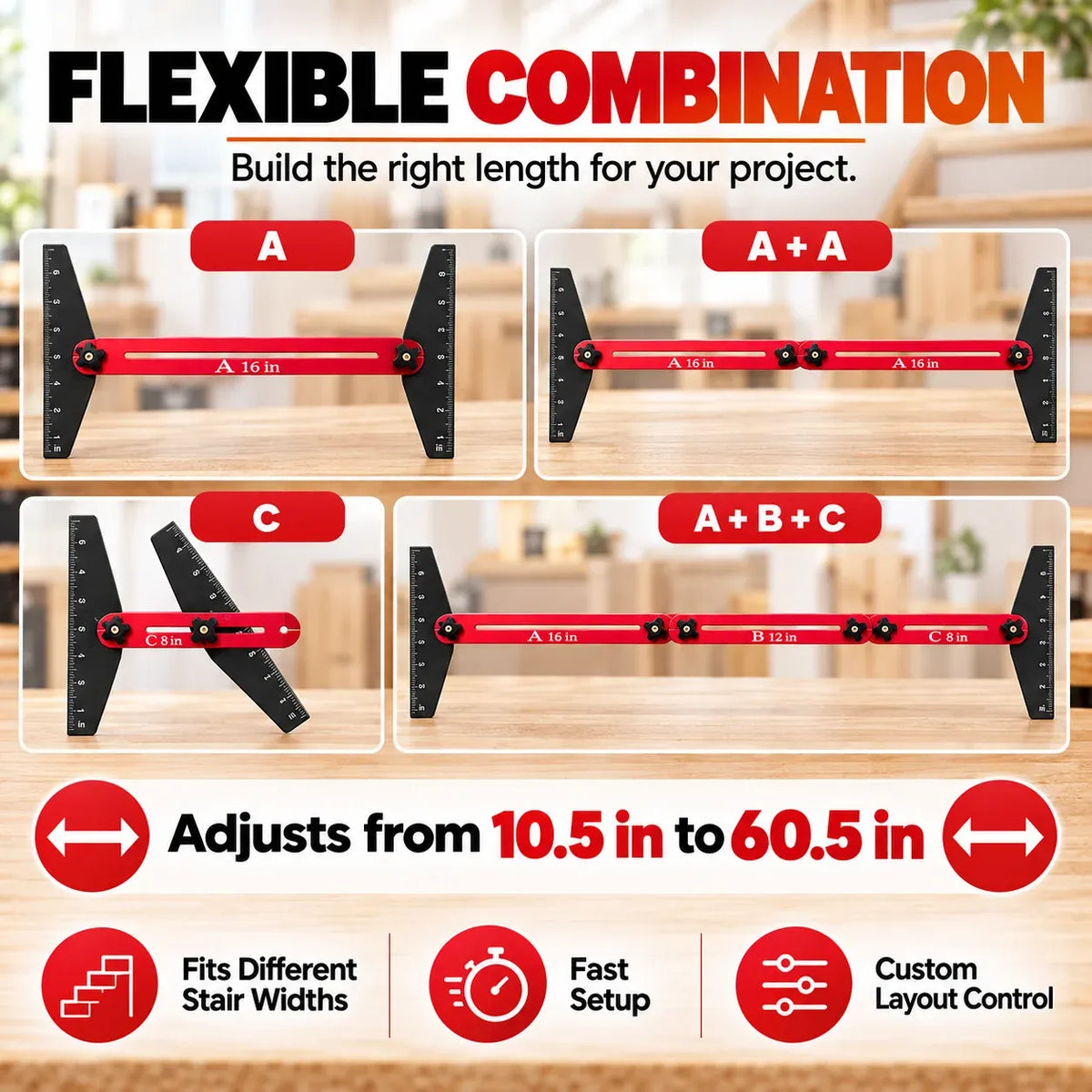 Adjustable Stair Tread Template