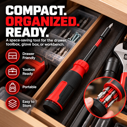 🔧 FixPro™ Extendable Multi-Bit Screwdriver – All-in-One Precision Repair Tool