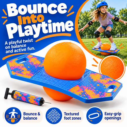 🚀 BounceBlitz™ – Kids' Inflatable Pogo Balance Board 🌈🏄‍♂️