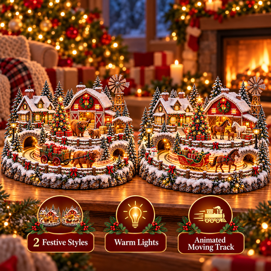 🎄✨ Magical Christmas Village Decor | Light-Up Animated Holiday Scene 🎁