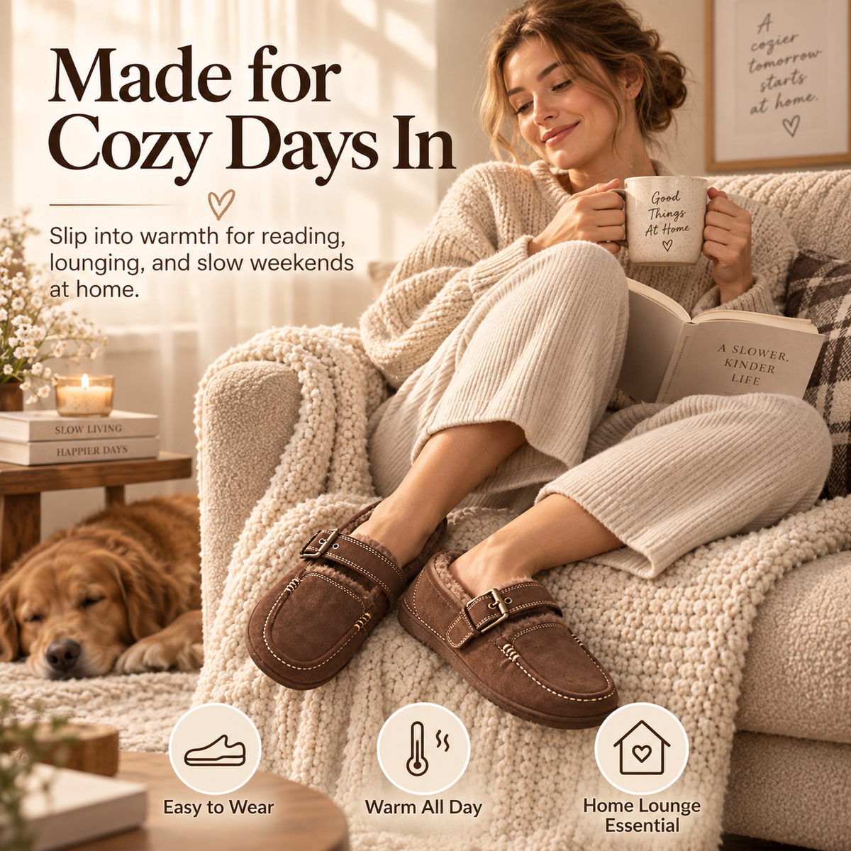 Autumn Haven Buckle Slippers