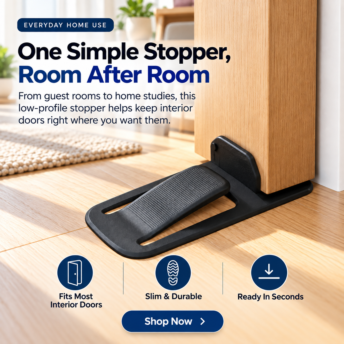 🚪 GripLock™ No-Drill Door Stopper