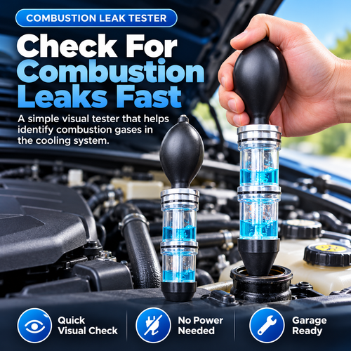 Combustion Leak Tester for Cars, Engine Block Tester for Cooling System, Head Gasket Leak Detection Tool with Hand Pump, Quick Visual Check Kit for Automotive Diagnostics