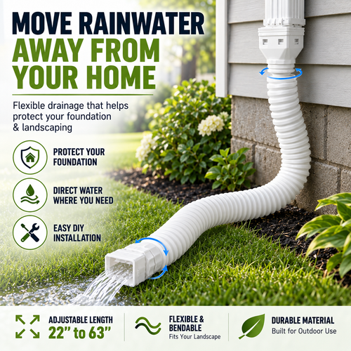 🏠 FoundationGuard™ Adjustable Downspout Extender – Redirect Rainwater Away from Your Home