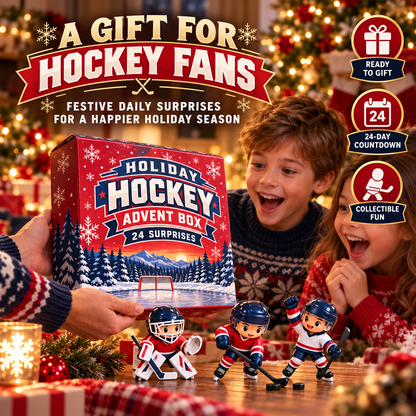 🎄 PuckJoy™ Hockey Advent Calendar – Christmas Ice Hockey Surprise Gift Box for Fans
