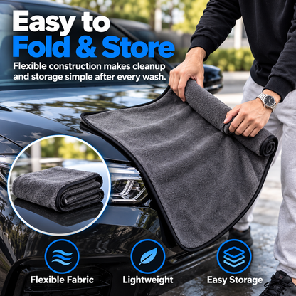 🚗 AquaMax™ Car Drying Towel – Ultra Absorbent Oversized Microfiber Towel for Spotless Shine