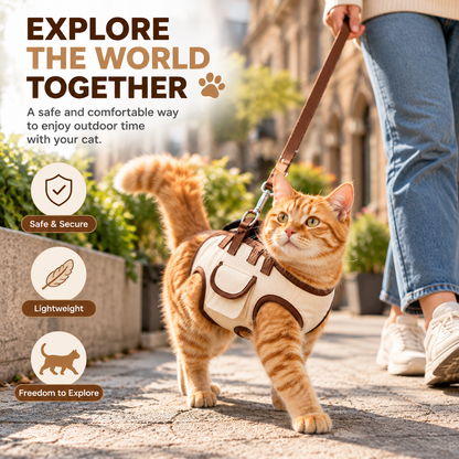 🐾 CozyPaws™ Cat Harness & Leash Set – Adventure Together