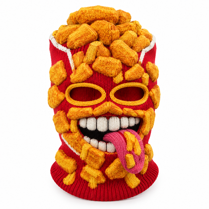 🍔 Burger Monster Knit Ski Mask – Funny Food Balaclava