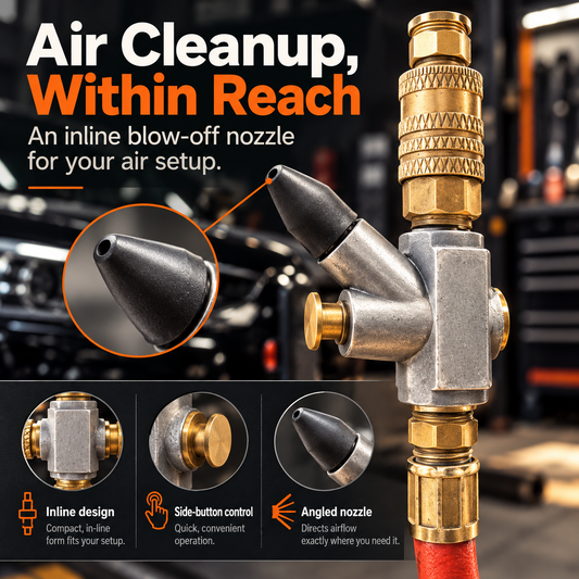 AirBlast Pro™ Inline Air Blow Gun – Quick-Release Cleaning Nozzle