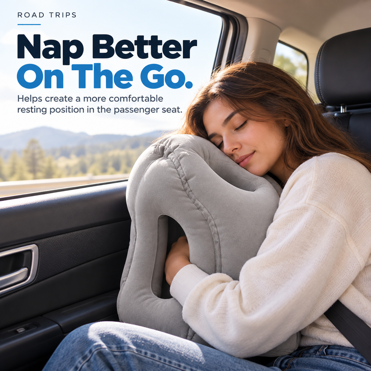 ✈️ Inflatable Travel Pillow – Face-Down Sleeping Pillow with Arm Support for Flights & Office Naps