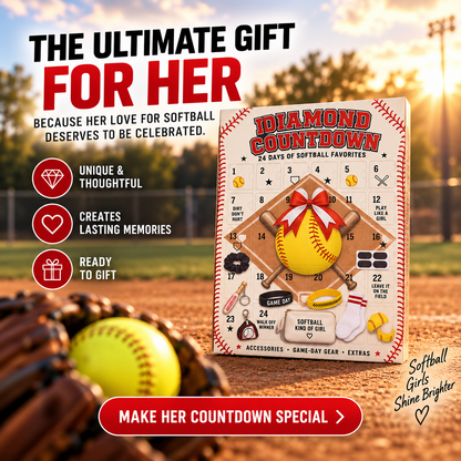 🥎 DiamondDays™ 24-Day Softball Advent Calendar – The Ultimate Christmas Countdown for Softball Fans