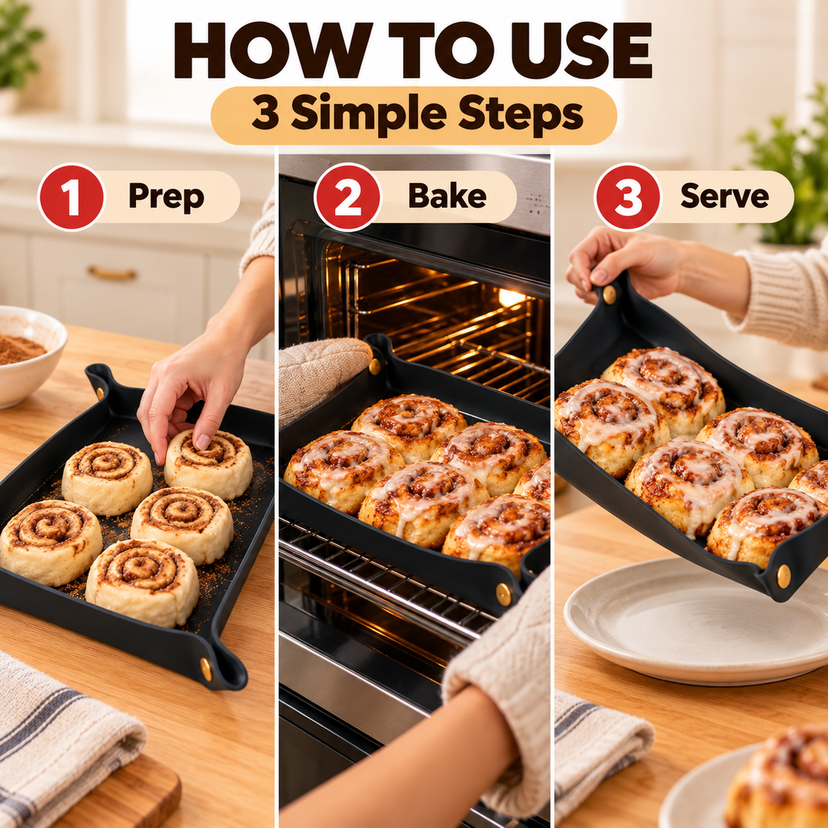 🍳 FlexiTray™ Non-Stick Food Prep Tray – Flexible, Reusable & Easy to Clean