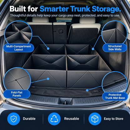 🚗 TrunkMaster™ 2-in-1 Foldable Trunk Organizer & Cargo Mat