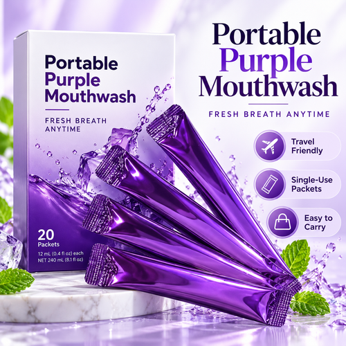 💜 FreshPop™ Portable Mouthwash Strips – Instant Fresh Breath Anywhere（20 pieces per box）