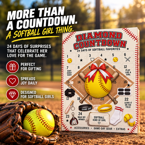 🥎 DiamondDays™ 24-Day Softball Advent Calendar – The Ultimate Christmas Countdown for Softball Fans