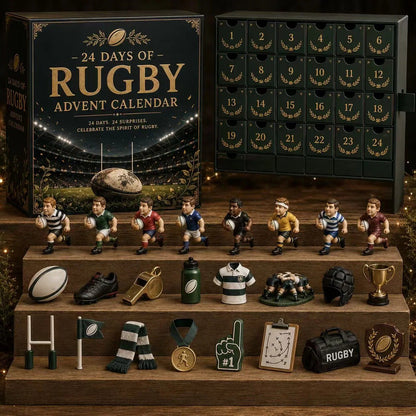24-day rugby Christmas countdown calendar with daily charm surprises