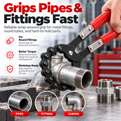 Heavy-Duty Adjustable Chain Pliers – Pipe, Oil Filter & Exhaust Grip Tool