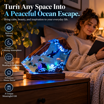 OceanGlow™ Handcrafted Resin Ocean Art Lamp