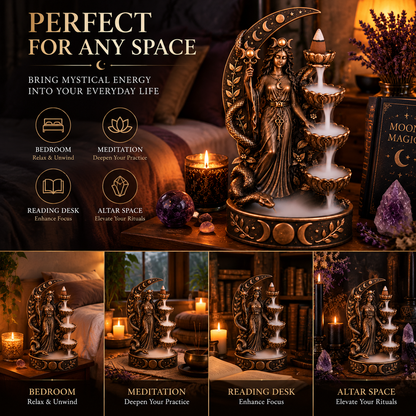 Hecate™ Backflow Incense Burner – Mystical Goddess Smoke Waterfall
