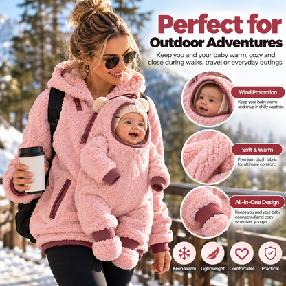 CuddleNest™ – Mom & Baby Cozy Sherpa Hoodie