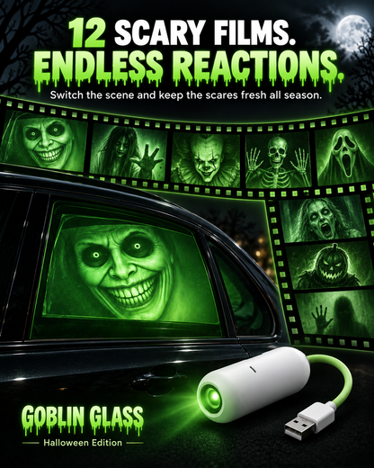 Goblin Glass Halloween Car Projector – USB Window Scare Light
