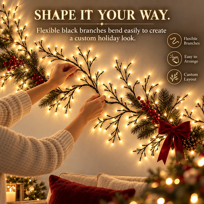 ChristmasGlow™ Flexible Branch-Style Holiday Lights with Remote Control
