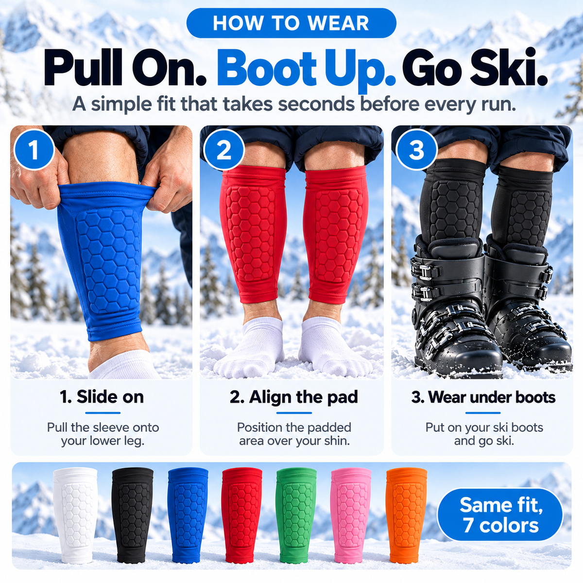 ❄️AlpineShield™ Ski Boot Shin Pads – Low-Profile Cushioning for Comfortable Runs