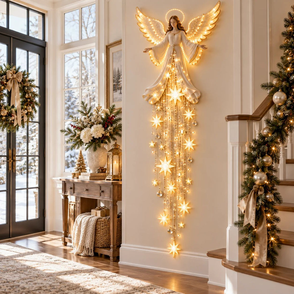 👼 HeavenGlow™ Angel Starfall Wall Light – Magical Christmas Blessing Decor
