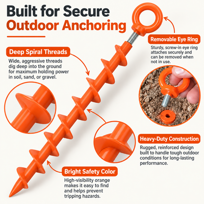 AnchorPro™ Drill-In Ground Anchor – Power Drill Tent, Canopy & Tarp Anchor