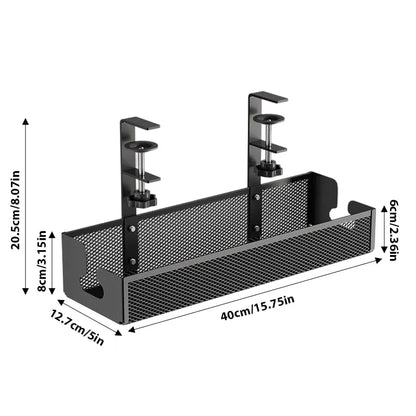 Adjustable No-Drill Under-Desk Cable Organizer